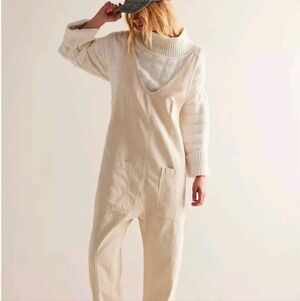 NWT! Free People (We The Free), High Roller Jumpsuit Onesie,Cream, Size Small